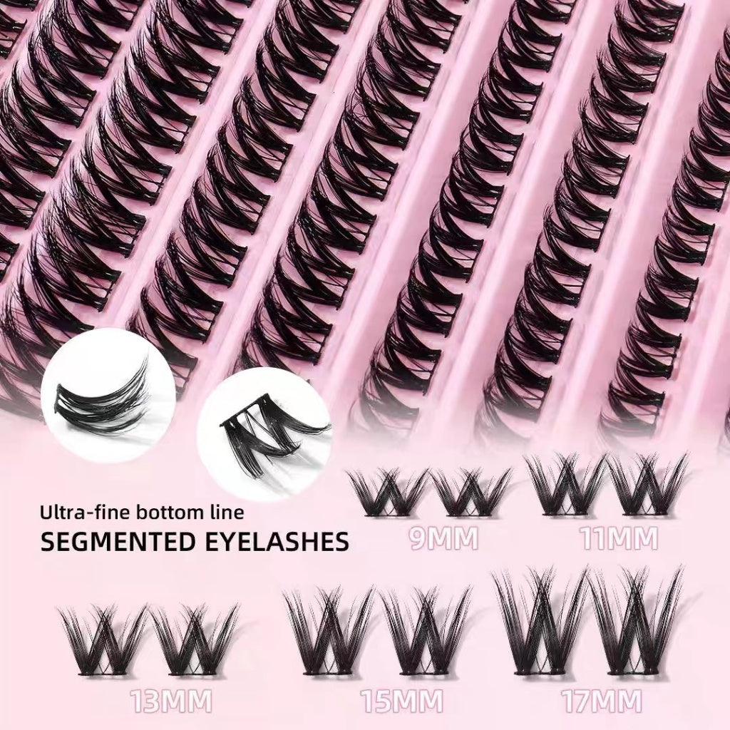 False eyelashes, single cluster fishtail, joint style, self-grown eyelashes, soft and flexible, natural-looking, internet celebrity, 10 rows, 100 groups