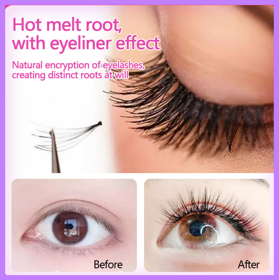 False eyelashes, false eyelashes, D curl, natural false eyelashes, mink lashes, 10D 20D eyelas DIY, size 6-15 mm, thick eyelashes, natural false eyelashes, Thai sellers, ready stock