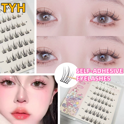 【ขนตาปลอมมีกาว】ผู้ขายชาวไทย พร้อมสต็อก  eyelash ขนตาปลอม ไร้กาว ธรรมชาติ DIY มีกาวในตัว ต่อขนตาช่อดอกไม้   สามารถนำกลับมาใช้ซ้ำได้   กาวในตัวแบบไม่มีกาว   ขนตาปลอมแบบมี  ขนตาบนแบบไร้กาว   ขนตาปลอม   ขนตาบาร์บี้