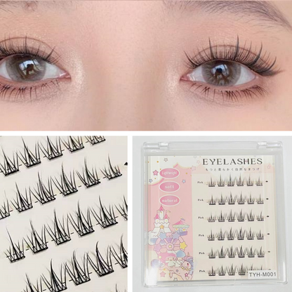 【ขนตาปลอมมีกาว】ผู้ขายชาวไทย พร้อมสต็อก  eyelash ขนตาปลอม ไร้กาว ธรรมชาติ DIY มีกาวในตัว ต่อขนตาช่อดอกไม้   สามารถนำกลับมาใช้ซ้ำได้   กาวในตัวแบบไม่มีกาว   ขนตาปลอมแบบมี  ขนตาบนแบบไร้กาว   ขนตาปลอม   ขนตาบาร์บี้