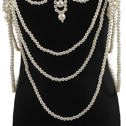 Korea Dongdaemun Pearl Necklace Creative Pearl Clothing Small Waist Neck Chain Sweater Chain