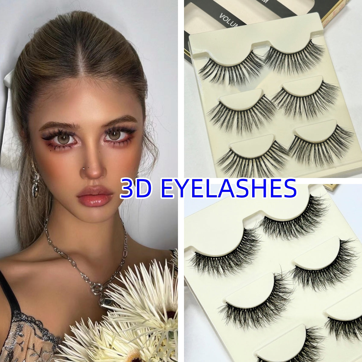 False eyelashes, flying false eyelashes, Europe and America, smoke, makeup, thick false eyelashes, light weight, mixed styles, Europe and America, for EYELASHES DIY, natural false eyelashes