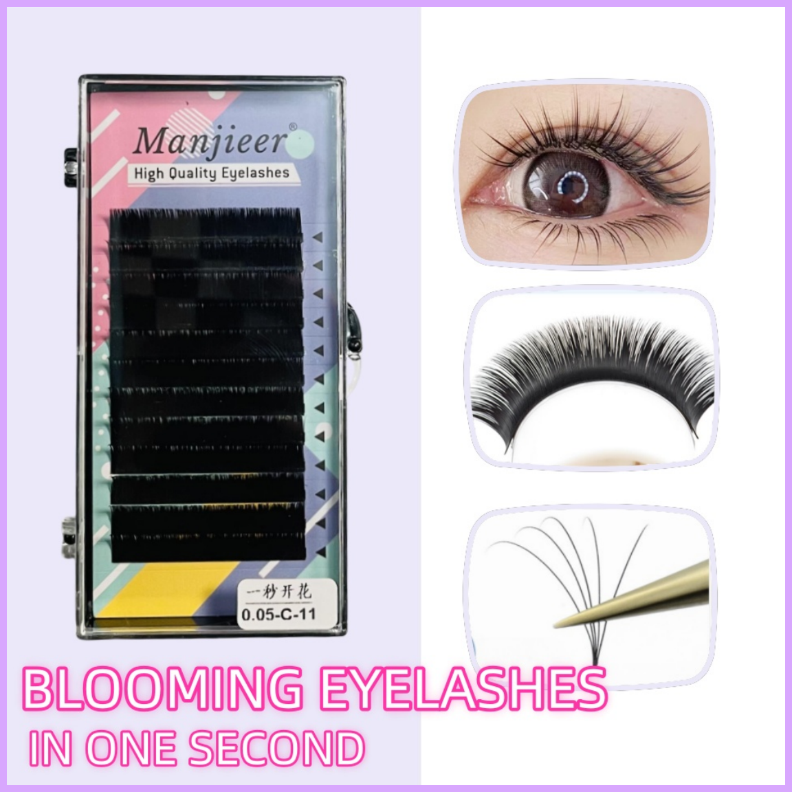 Eyelash DIY False Eyelashes False Eyelashes Bouquet Flower in One Second Eyelashes At Beauty Salon Thick Eyelashes Shipped from Thailand Thick Good Quality