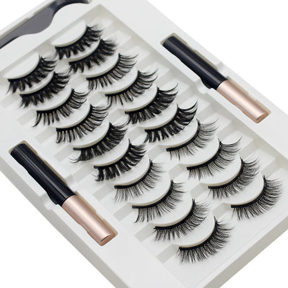 CHICLASHES false eyelashes magnet magnetic eyelashes 10 pairs of eyelashes 2 eyeliner set curled and dense