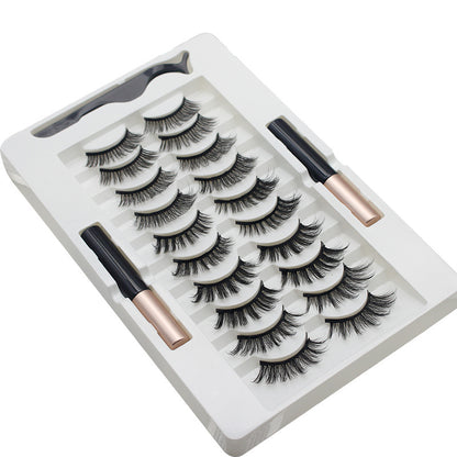 CHICLASHES false eyelashes magnet magnetic eyelashes 10 pairs of eyelashes 2 eyeliner set curled and dense