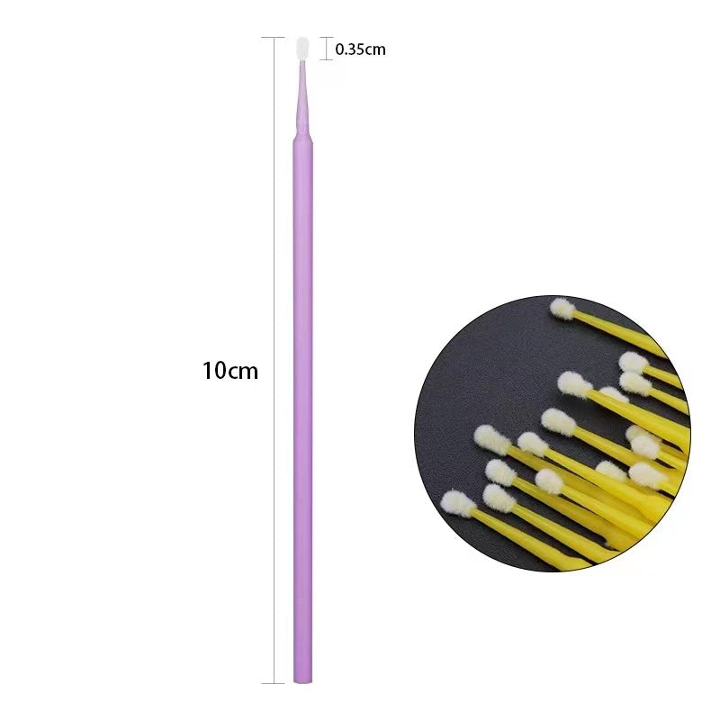 100pcs/pack Eyelash Cleaning Brushes Disposable Multi-purpose Eyelash Brushes For Cleaning Micro Bud Eyelash Brush For Eyelash Extensions