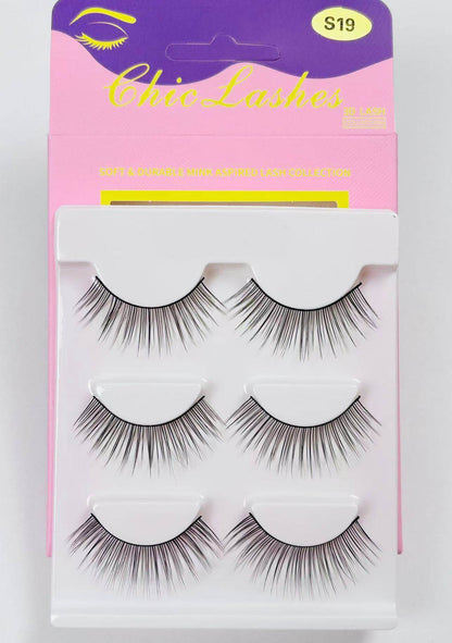 [Thai Seller Ready Stock] 3 Pairs False Eyelashes Natural False Eyelashes Mink Eyelashes Natural 14mm-16mm Eyelashes Handmade Separate Lashes