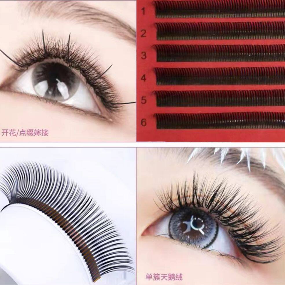 Eyelashes, folded clusters for Wetlook Anime style extensions, size 0.05D, professional eyelash clusters, sharp and beautiful lines, ready to ship