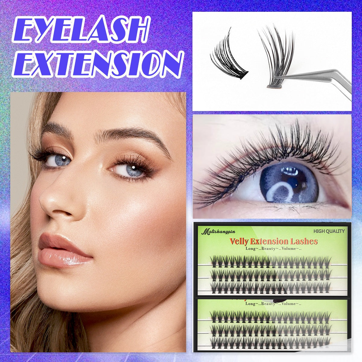 BASF Fiber False Eyelashes, Bunch, Curl, DIY Eyelash Extensions, Melting Support, Pre-made Eyelashes, Fast Shipping, Shipped from Thailand