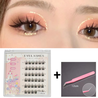 【ขนตาปลอมมีกาว】ผู้ขายชาวไทย พร้อมสต็อก  eyelash ขนตาปลอม ไร้กาว ธรรมชาติ DIY มีกาวในตัว ต่อขนตาช่อดอกไม้   สามารถนำกลับมาใช้ซ้ำได้   กาวในตัวแบบไม่มีกาว   ขนตาปลอมแบบมี  ขนตาบนแบบไร้กาว   ขนตาปลอม   ขนตาบาร์บี้