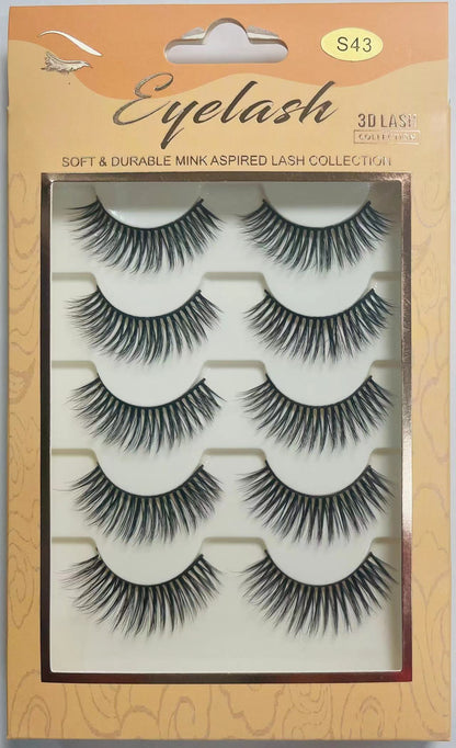 False Eyelashes Pairs False Eyelashes Thick 3D Soft Lashes Soft Smart Eyelash Extensions 5 Pairs 3D Soft Mink Eyelashes Natural Long False Eyelashes Makeup Fake Eye Lashes DIY Extension Tools