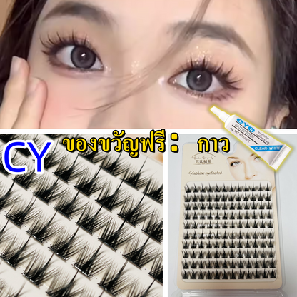 False Eyelashes Wheat Ear Book Eyelashes Natural Fake Eyelashes Simulation Thick Single-Curl Segmented Eyelash Set Eyelash Extensions Cluster False Eyelashes