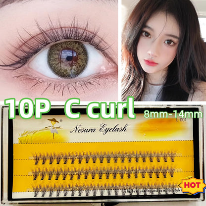 ขนตาปลอมแบบช่อ  ต่อขนตา พรีเมด พัดปริมาณ 10D  20D  ขนตาปลอม C curl  เครื่องมือแต่งหน้าขนตาปลอม ขนตาเท็จธรรมชาติ 20d เหมาะสำหรับผู้เริ่มต้นที่จะใช