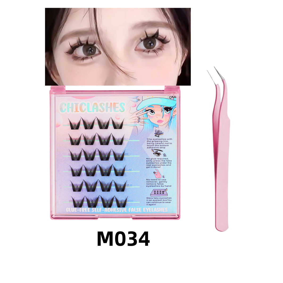 【ขนตามีกาวในตัว】ChicLashes ขนตาปลอมแบบช่อพร้อมกาวในตัวรวมรุ่นฮิตสวยเบาเป็นธรรมชาติ  ส่งจากไทย