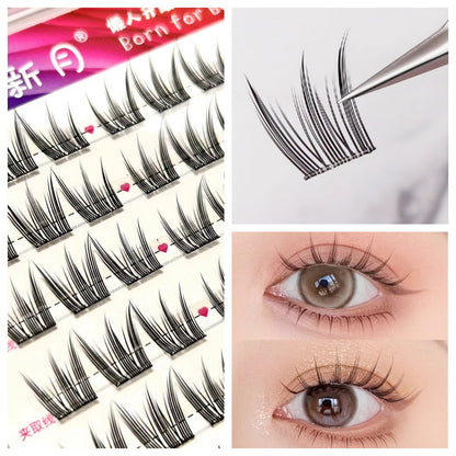 【ขนตาปลอมมีกาวในตัว 】 ขนตาปลอม ไร้กาว ธรรมชาติ C หยิก EYELASHES DIY  มีกาวในตัว ต่อขนตาช่อดอกไม้  ขนตาปลอมฟรีกาว ขนตาล่าง ธรรมชาติสําหรับผู้เริ่มต้น