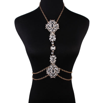 Exaggerated jewelry factory direct sales, fashionable diamond-encrusted luxury body chain, personalized women's jewelry