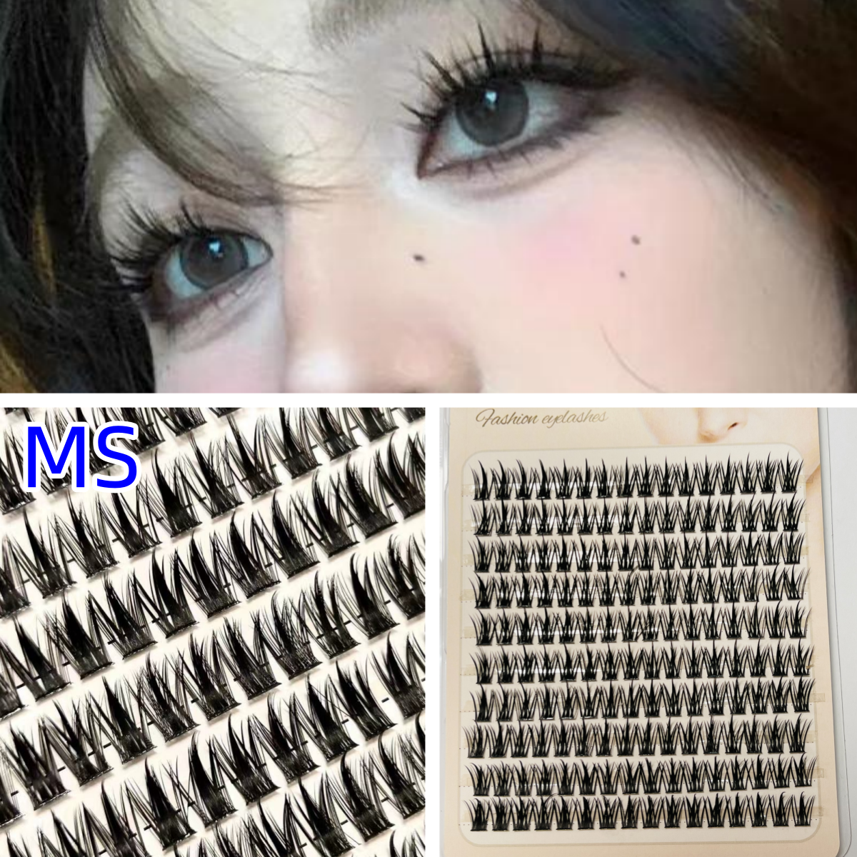 False Eyelashes Wheat Ear Book Eyelashes Natural Fake Eyelashes Simulation Thick Single-Curl Segmented Eyelash Set Eyelash Extensions Cluster False Eyelashes