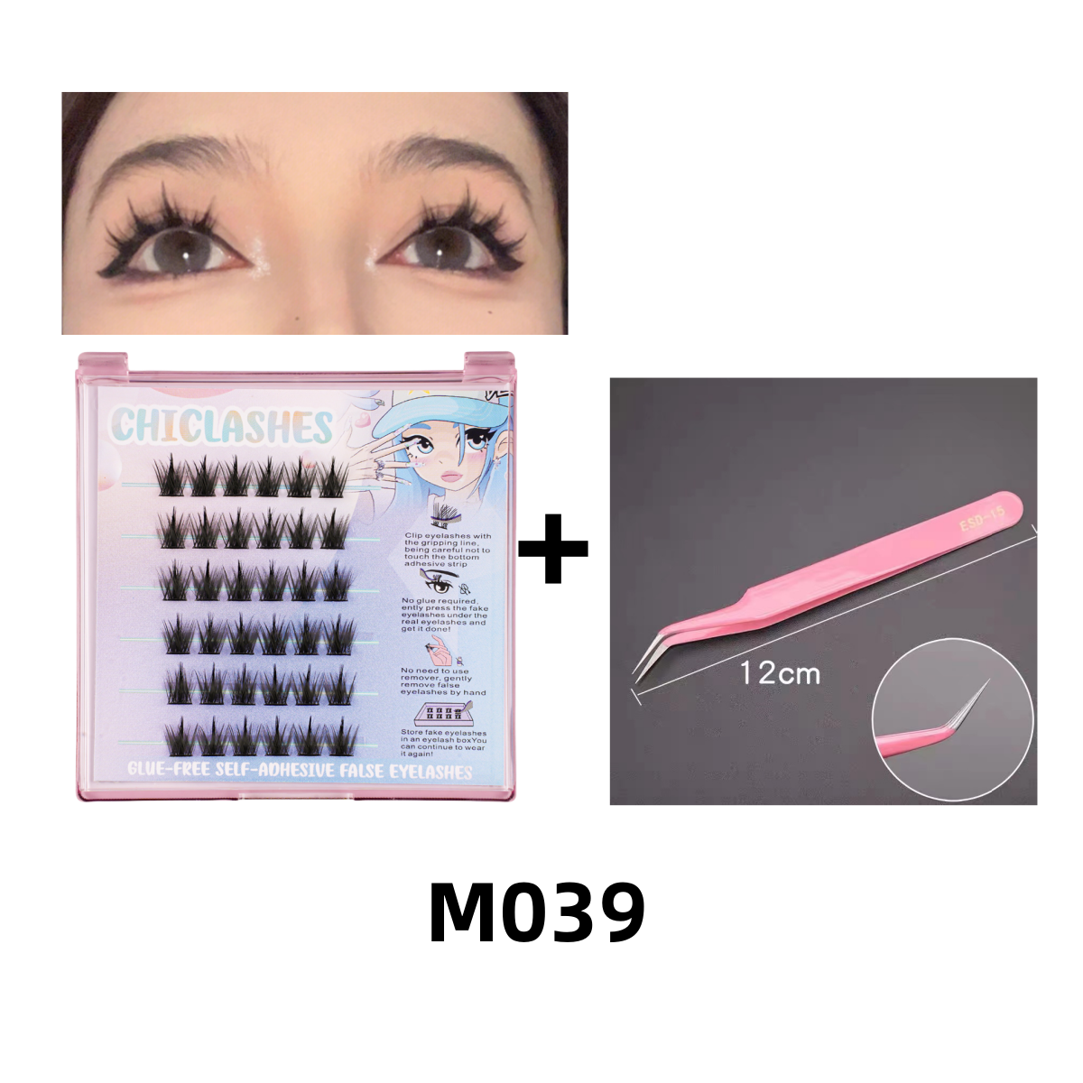 【ขนตามีกาวในตัว】ChicLashes ตาน่ารัก  ขนตาต่อเองทรงบาบี้   ขนตาปลอมมีกาว EYELASHES  DIY  ขนตามีกาวในตัว   ขนตาทรงบาร์บี้   Glue-free