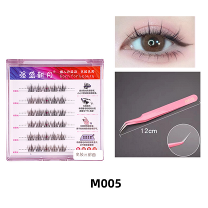 【ขนตาปลอมมีกาวในตัว 】 ขนตาปลอม ไร้กาว ธรรมชาติ C หยิก EYELASHES DIY  มีกาวในตัว ต่อขนตาช่อดอกไม้  ขนตาปลอมฟรีกาว ขนตาล่าง ธรรมชาติสําหรับผู้เริ่มต้น