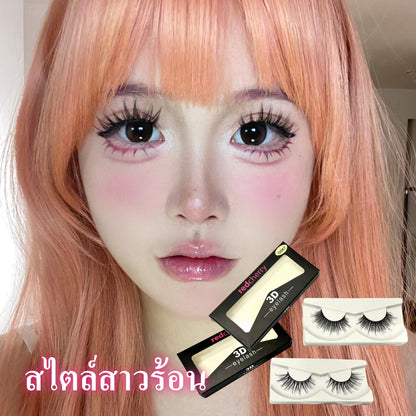 Eyelash extensions Barbie style, false eyelashes, false eyelashes, 3D false eyelashes, 1 pair, 3D false eyelashes, fashionable, for makeup, hot girl style, European style, thick eyelashes