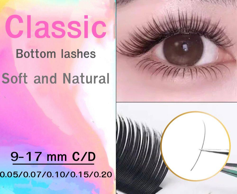 False eyelashes, curled, curved, CD shape, thickness 0.05, size 9-17 mm, black, for makeup, one-to-one, false eyelashes, high quality CD artificial mink lashes, for eyelash extensions, single false eyelashes, black,