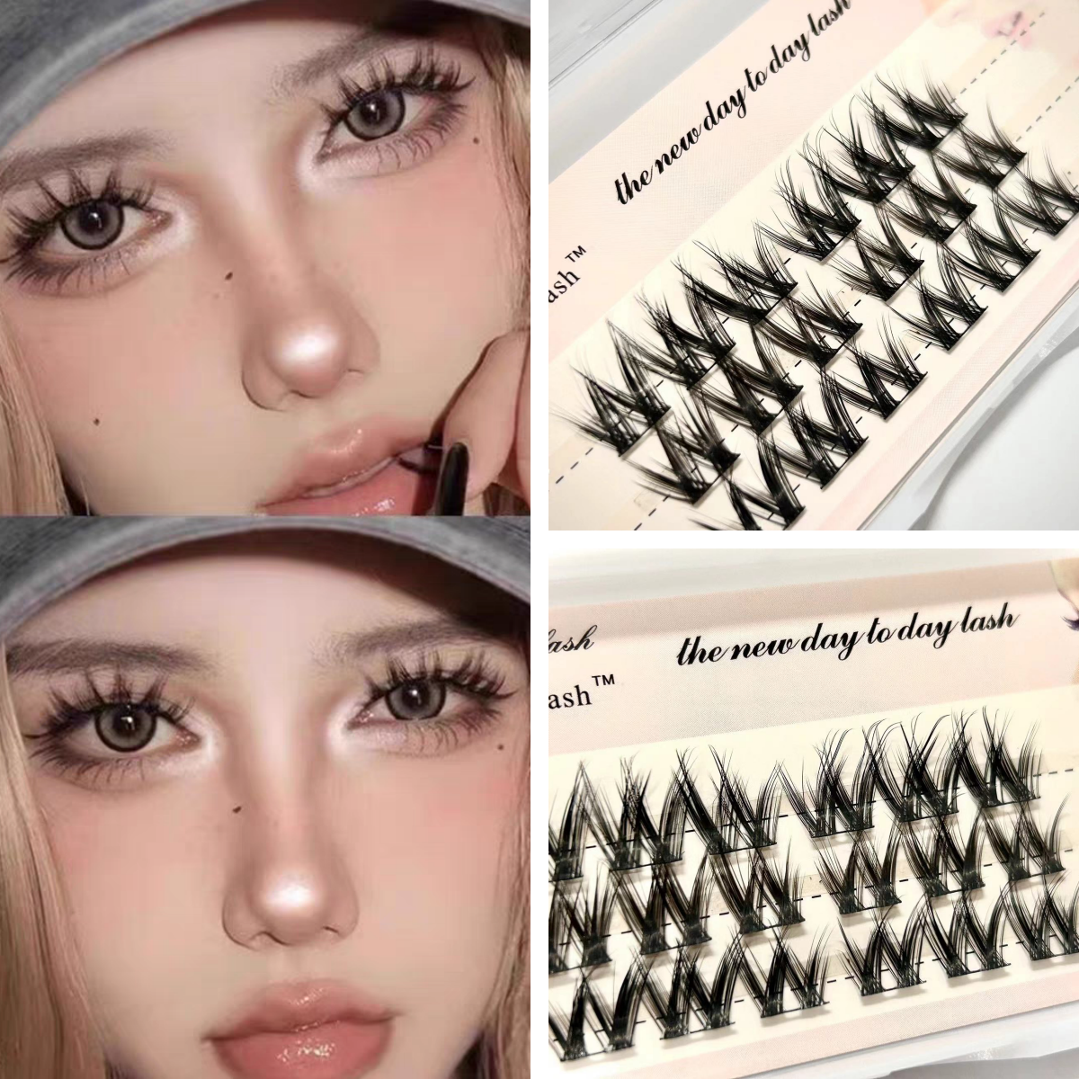 False Eyelashes, False Eyelashes Cluster, Natural Fake Eyelashes, Thick Eyelashes, Natural for Beginners, Eyelash Extension Set, Reusable False Eyelashes