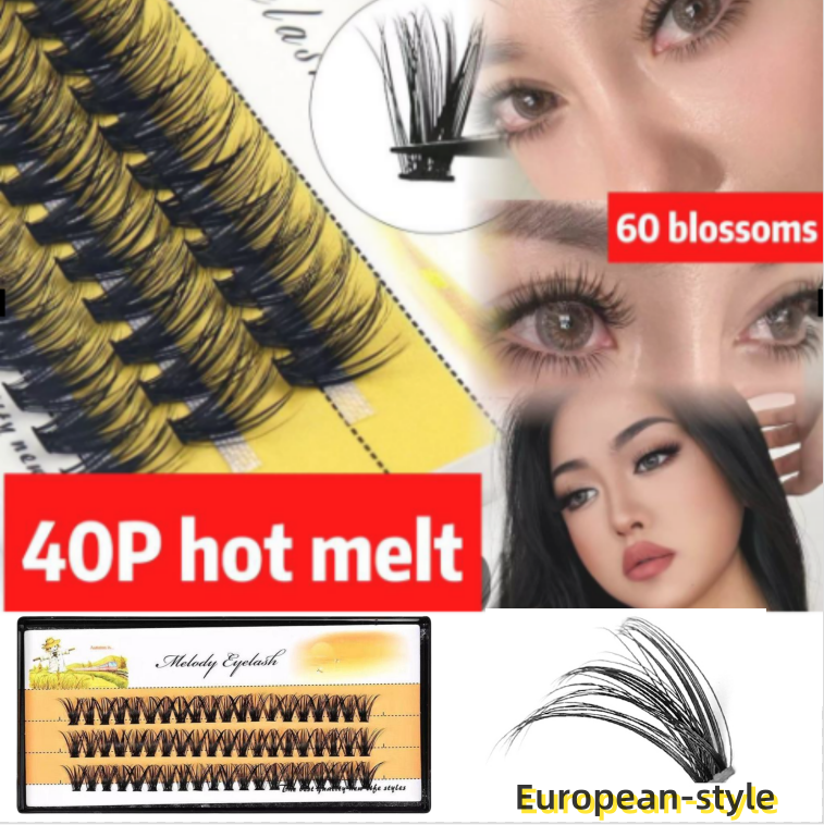 40D False Eyelashes, Cluster Type, 8-16 mm40D False Eyelashes, Thick Cluster, DIY Eyelash Extension Set EYELASH DIY Thick Eyelashes