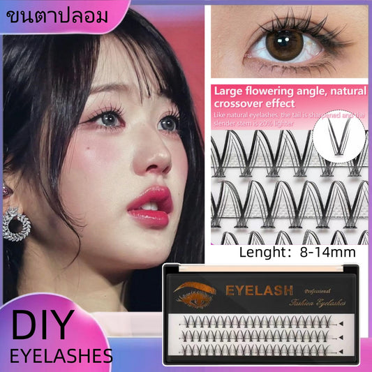 False eyelashes, DIY eyelashes, Barbie style, EYELASH DIY v shape, natural for beginners, soft eyelash shaft, non-irritating, 3D false eyelashes, same style as the star