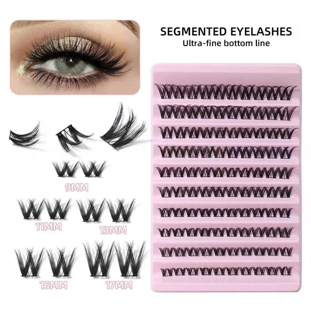 False eyelashes, single cluster fishtail, joint style, self-grown eyelashes, soft and flexible, natural-looking, internet celebrity, 10 rows, 100 groups