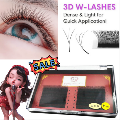 3D False Eyelashes Soft Thick Automatic W-Shaped Eyelash Extensions False Eyelashes Korean Style Mink Soft False Eyelashes Cluster For Makeup False Eyelashes Soft Mink 3D Matte Black