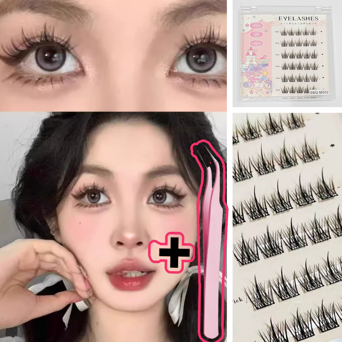 【ขนตาปลอมมีกาว】ผู้ขายชาวไทย พร้อมสต็อก  eyelash ขนตาปลอม ไร้กาว ธรรมชาติ DIY มีกาวในตัว ต่อขนตาช่อดอกไม้   สามารถนำกลับมาใช้ซ้ำได้   กาวในตัวแบบไม่มีกาว   ขนตาปลอมแบบมี  ขนตาบนแบบไร้กาว   ขนตาปลอม   ขนตาบาร์บี้