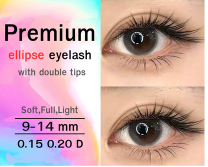 0.15D9-14mmMatte ellipse eyelash extensions, split ends, oval shape, flat roots, each eyelash is much softer, false eyelashes, flat shape, matte texture, extra soft, natural, false eyelashes, soft mink, long mm. for makeup