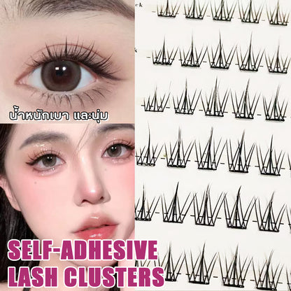 【ส่งจากไทย】ขนตามีกาวในตัว ChicLashes ขนตาปลอมแบบช่อมีกาวในตัว ความงอนแบบ ดวงตาให้ดูกลมโตอย่างธรรม