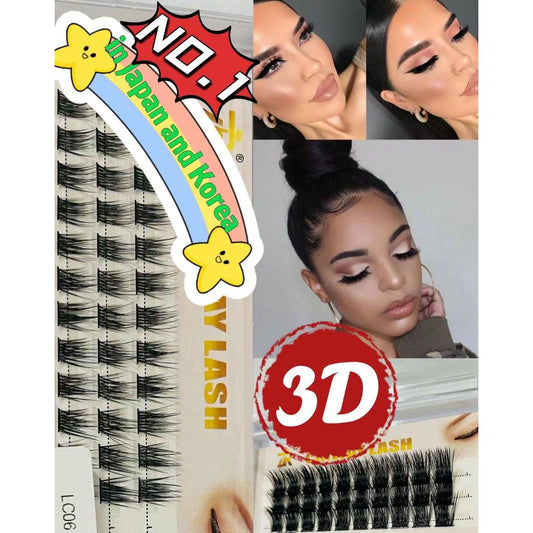 False eyelashes, single cluster fishtail, splicing style, self-grown eyelashes, soft and flexible, natural-looking, 3D false eyelashes, single cluster, for sale