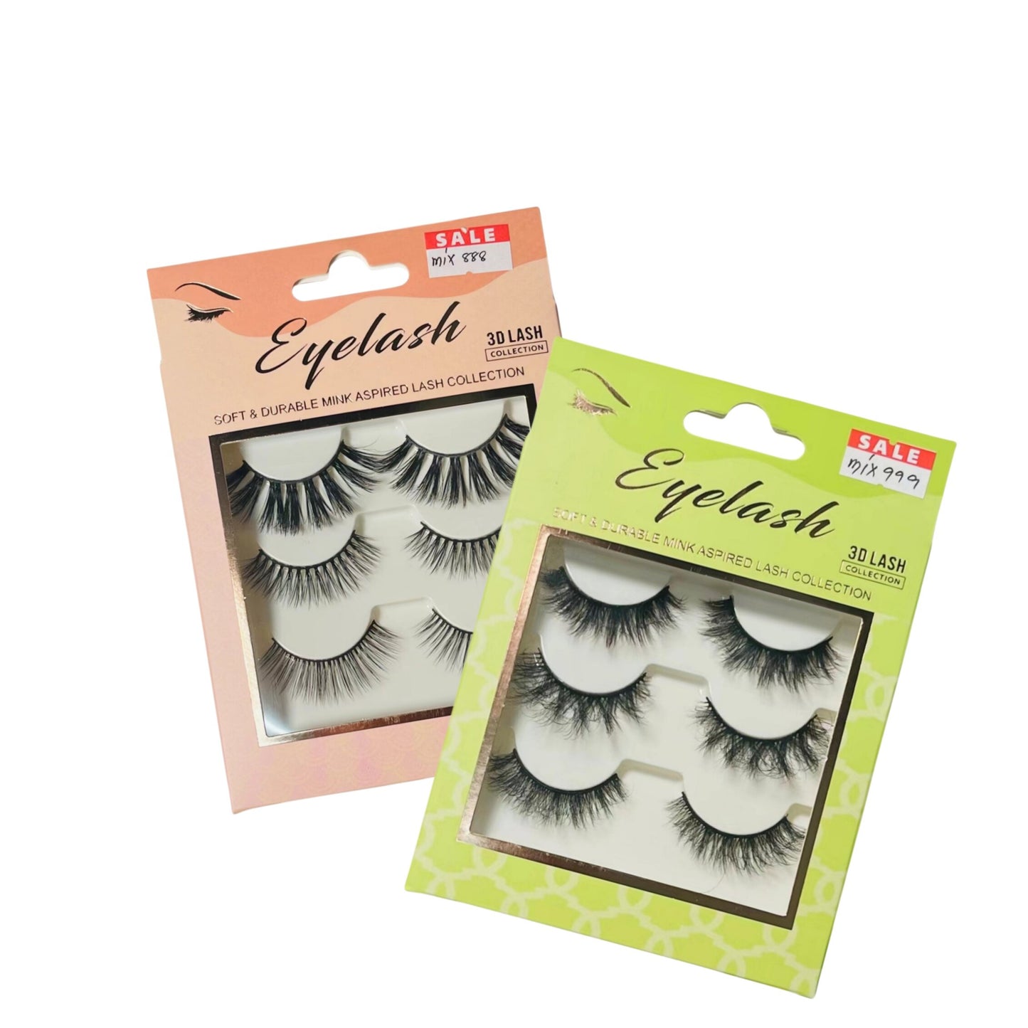 [Thai Seller Ready Stock] 3 Pairs False Eyelashes Natural False Eyelashes Mink Eyelashes Natural 14mm-16mm Eyelashes Handmade Separate Lashes