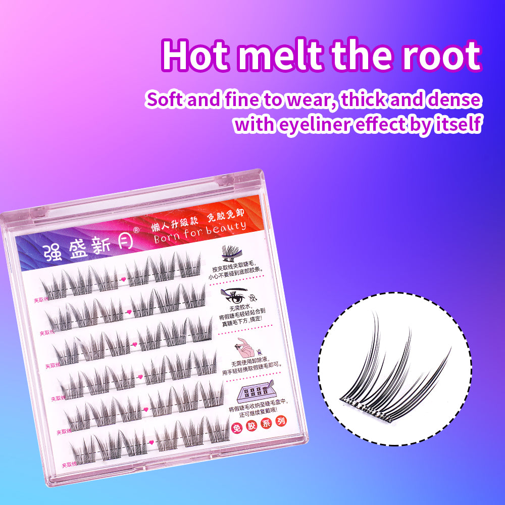 【ขนตาปลอมมีกาวในตัว 】 ขนตาปลอม ไร้กาว ธรรมชาติ C หยิก EYELASHES DIY  มีกาวในตัว ต่อขนตาช่อดอกไม้  ขนตาปลอมฟรีกาว ขนตาล่าง ธรรมชาติสําหรับผู้เริ่มต้น