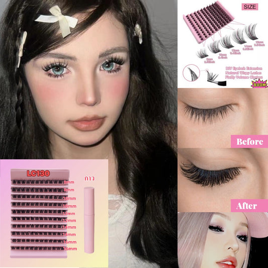 False eyelashes, single cluster fishtail, joint style, self-grown eyelashes, soft and flexible, natural-looking, internet celebrity, 10 rows, 100 groups