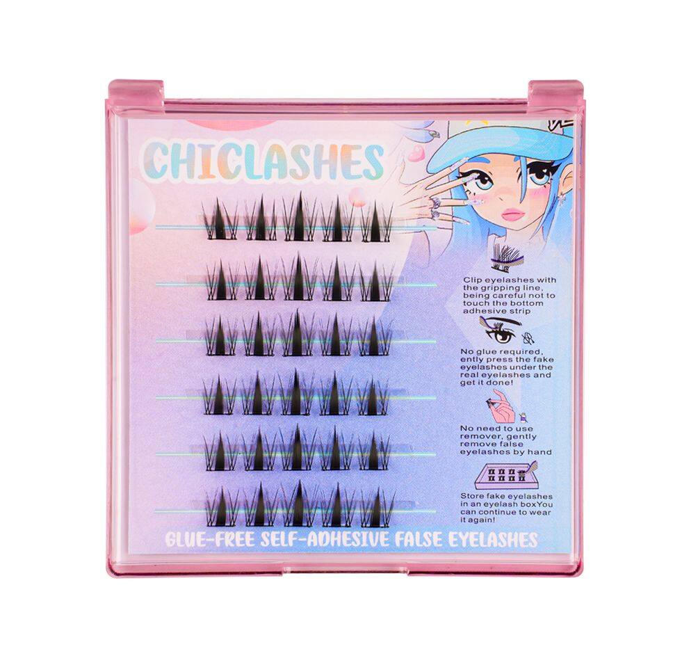 【ขนตามีกาวในตัว】ChicLashes ตาน่ารัก  ขนตาต่อเองทรงบาบี้   ขนตาปลอมมีกาว EYELASHES  DIY  ขนตามีกาวในตัว   ขนตาทรงบาร์บี้   Glue-free