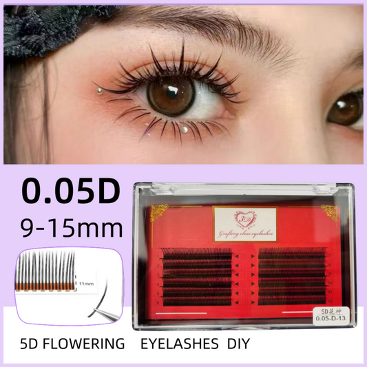 Eyelashes, folded clusters for Wetlook Anime style extensions, size 0.05D, professional eyelash clusters, sharp and beautiful lines, ready to ship