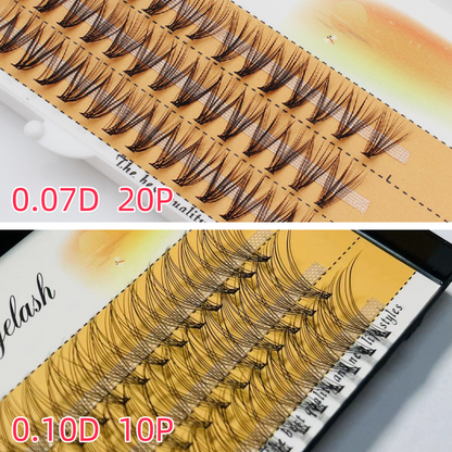 False eyelashes, false eyelashes, D curl, natural false eyelashes, mink lashes, 10D 20D eyelas DIY, size 6-15 mm, thick eyelashes, natural false eyelashes, Thai sellers, ready stock