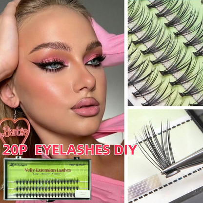 20D False Eyelashes Thick Eyelashes Reusable False Eyelashes Soft Material Eyelashes Clusters eyelash DIY Cheap