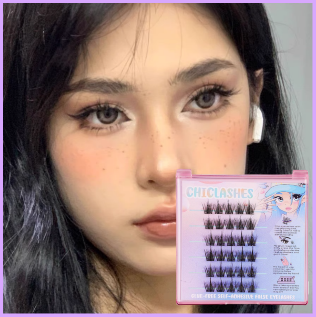 【ขนตามีกาวในตัว】ChicLashes ขนตาปลอมแบบช่อพร้อมกาวในตัวรวมรุ่นฮิตสวยเบาเป็นธรรมชาติ  ส่งจากไทย