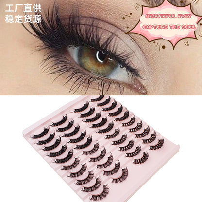 CHICLASHES false eyelashes 20 pairs DD Russian curled eyelashes European and American thick