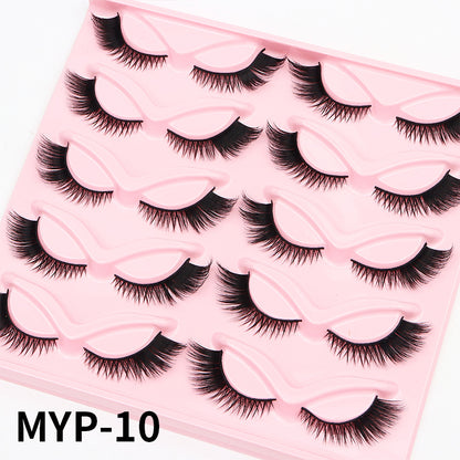 CHICLASHES false eyelashes thick cat eyes oblique flying eyelashes European and American models 5 pairs of 10 pairs of eyelashes