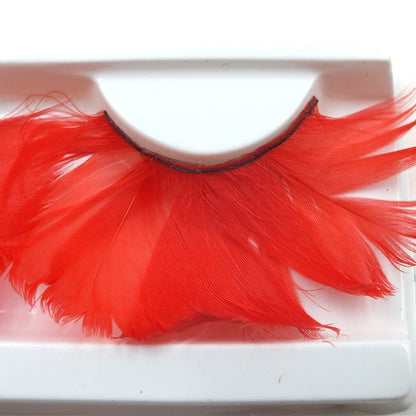 Red feather eyelashes, popular fashion exaggerated colored feather false eyelashes