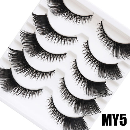 CHICLASHES false eyelashes thick cat eyes oblique flying eyelashes European and American models 5 pairs of 10 pairs of eyelashes