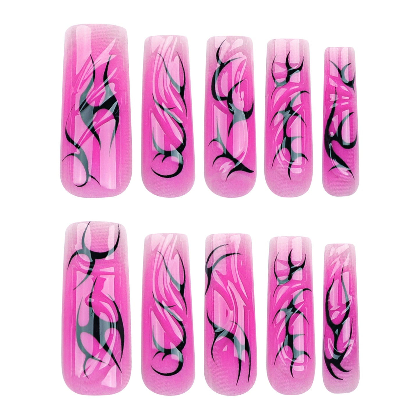 Wearing nail Spice Girl 3D three-dimensional smudging nail art, hot-selling rectangular nail wearable nail pads in Europe and America