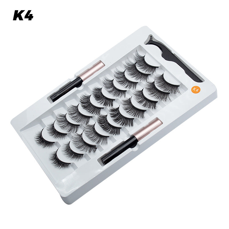 CHICLASHES false eyelashes magnet magnetic eyelashes 10 pairs of eyelashes 2 eyeliner set curled and dense