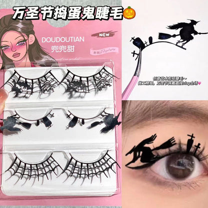 Doudou sweet halloween troublemaker false eyelashes carnival stage makeup false eyelashes one piece cos art paper-cut eyelashes