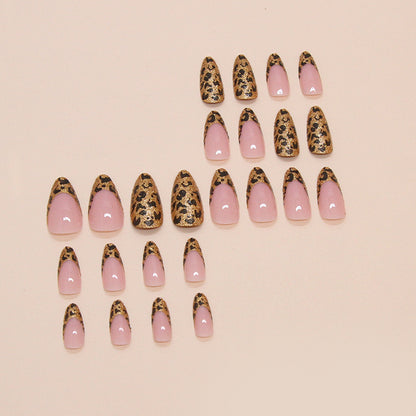 Fake Nails Wear Nail Fake Nails Gold Leopard Print Detachable Nail Patch Simple Nail Patch 24 pieces